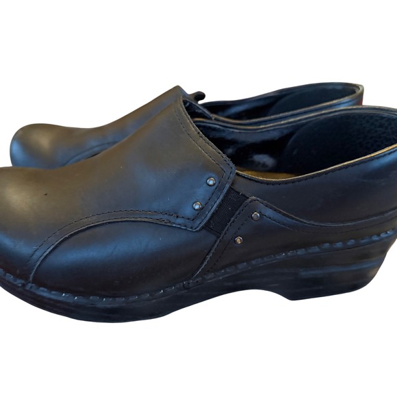 Dansko Phoebe Black Leather Professional Clogs Nursing Work Shoes Womens 39 /8.5 - Picture 2 of 8